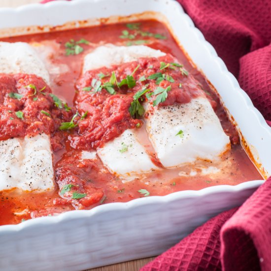 Fresh Cod Baked in Tomato Sauce