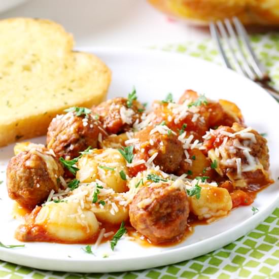 Gnocchi and Meatball Bake