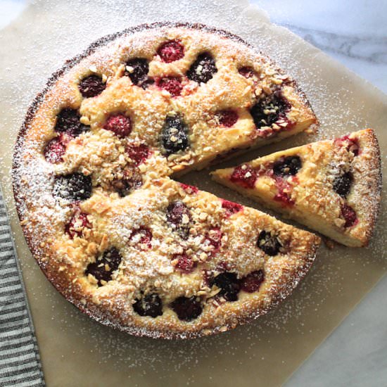 Blackberry-Lavender Almond Cake