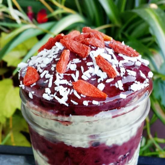 Black and Blueberry Chia Pudding