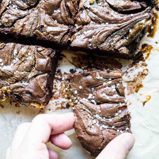 Salted Caramel Black Bean Brownies