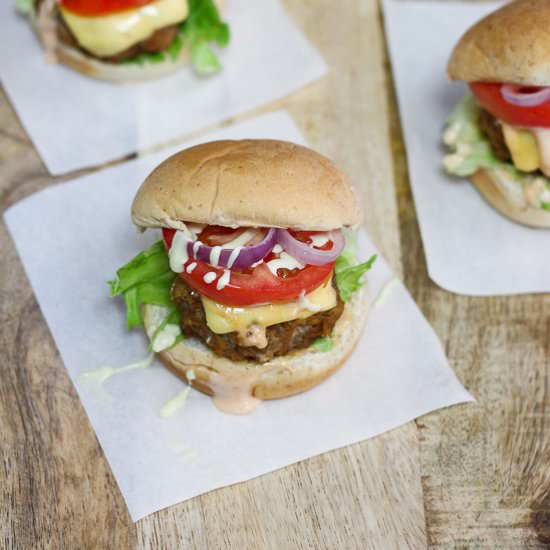 Beef Sliders with Sriracha