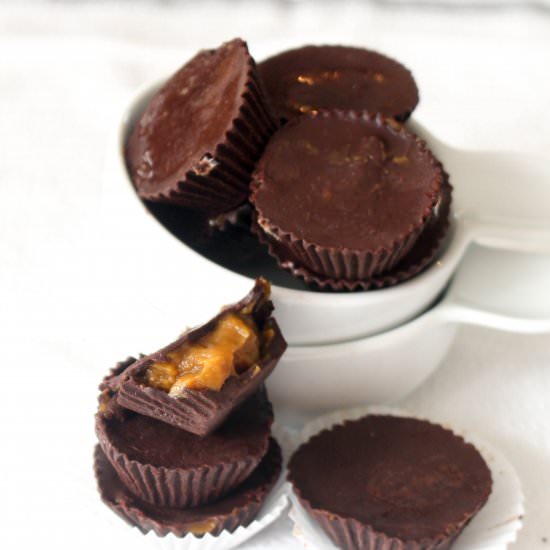 Pumpkin Caramel Chocolate Cups