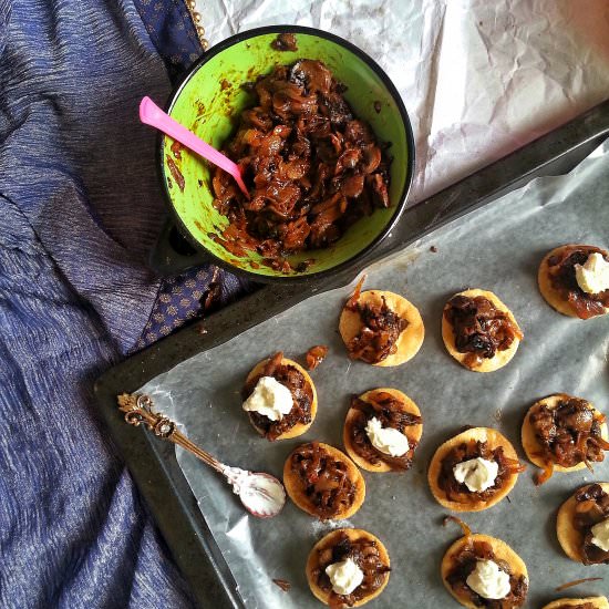 Caramelized Onion Mushroom Canapes