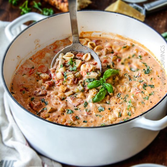 Creamy Basil Parmesan Italian Soup