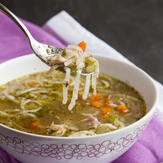 Low-Carb Chicken “Noodle” Soup