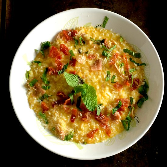 Melon and Prosciutto Risotto