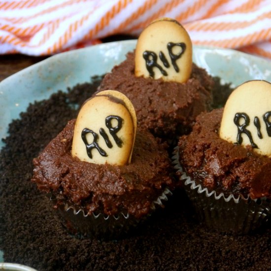 Double Chocolate Halloween Cupcakes