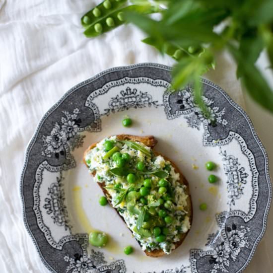 Spring Pea & Feta Toast