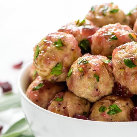 Apple Cranberry Turkey Meatballs