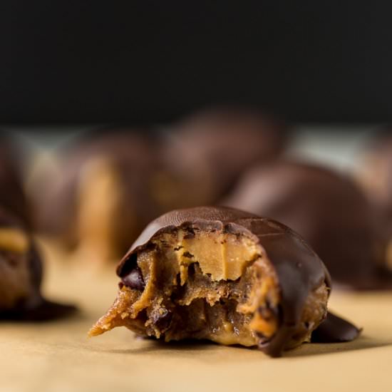 PB Cacao Crunch Caramel Truffles