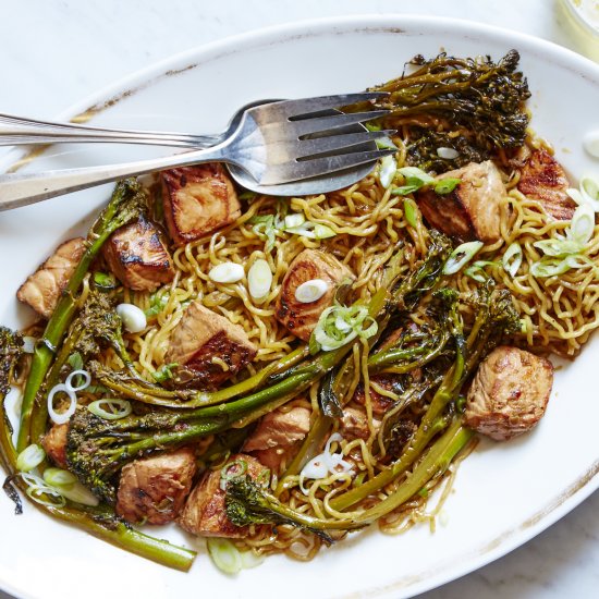 Stir Fried Salmon Noodles