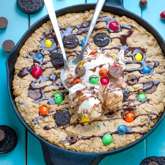 Candy Oreo Monster Skillet Cookie