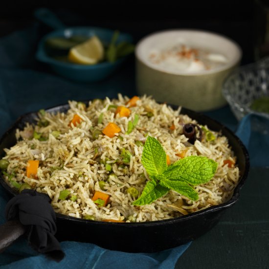 Mint Coriander Pulao Rice