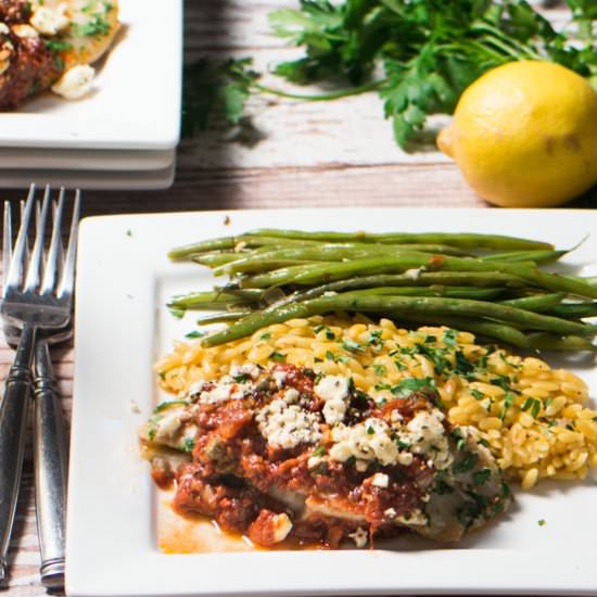 Mediterranean Fish & Lemony Orzo