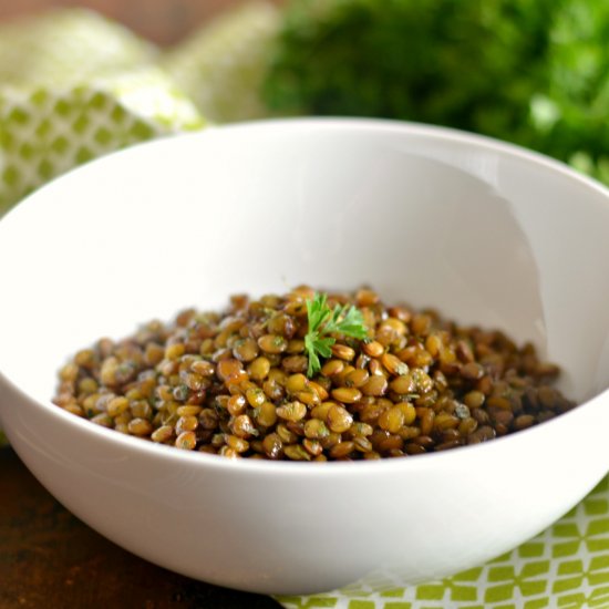 Skillet Popped Lentils