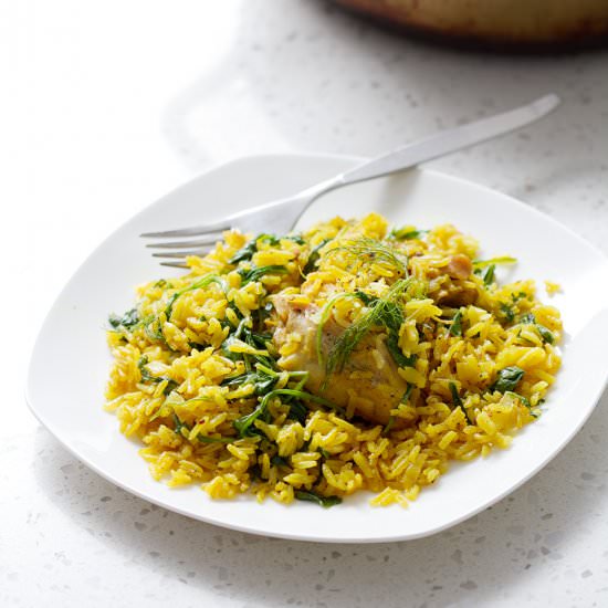 Chicken & Fennel w/ Rice & Arugula