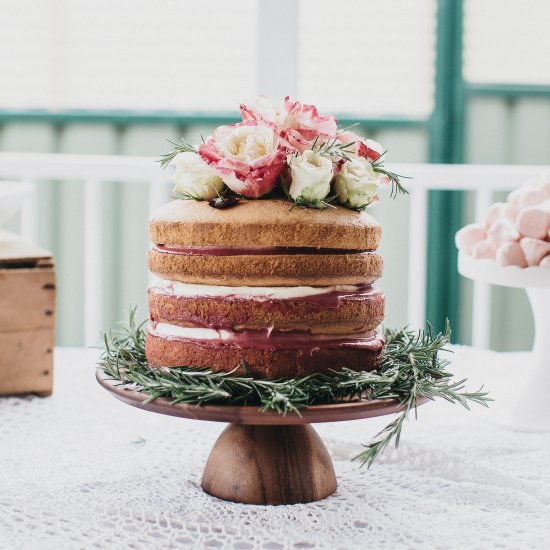 raspberry champagne sponge