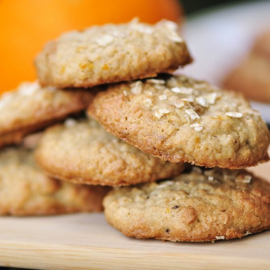 Walnut Honey and Oat Cookies