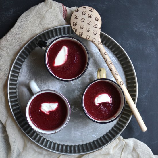 Red Beet Soup with Goat’s Cheese