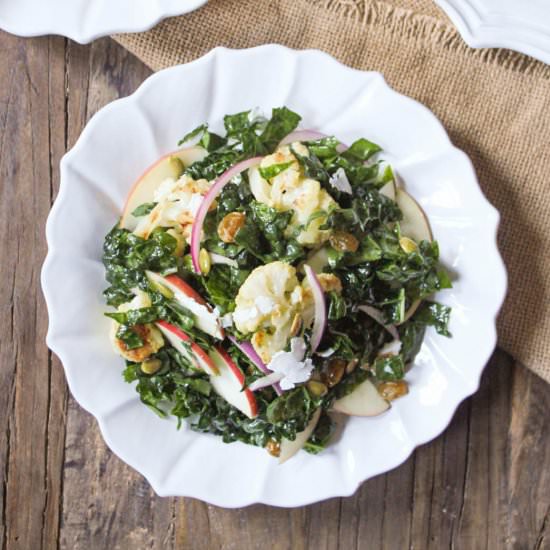 Autumn Kale Salad w/Cauliflower