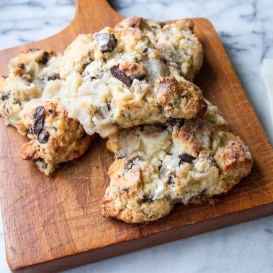 Roasted Pear and Chocolate Scones