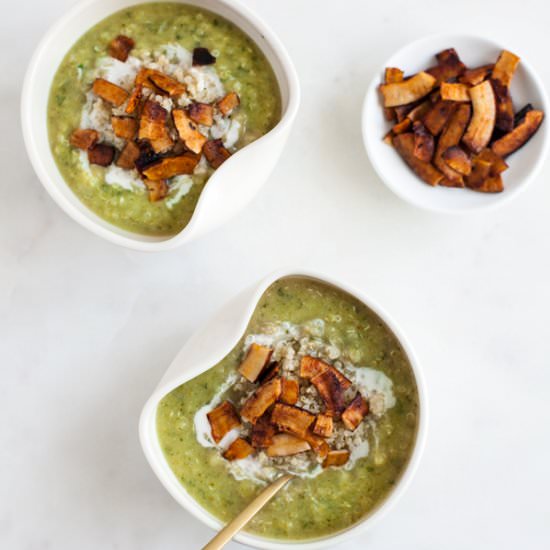 Cream of Broccoli and Quinoa Soup