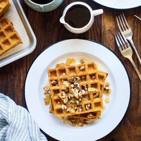 Yeasted Pumpkin Waffles