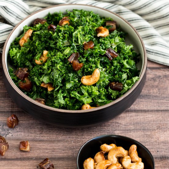 Kale Salad with Spiced Cashews