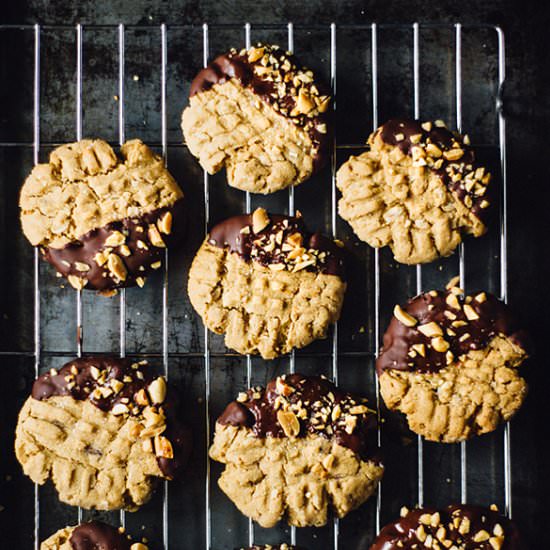 Chunky Peanut Butter Oat Cookies