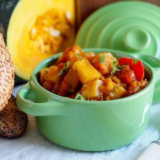 Fall pumpkin nd lentil stew