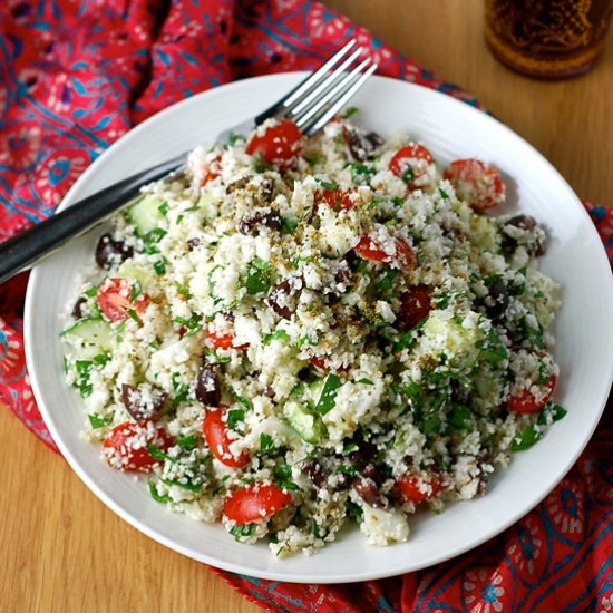 Raw Cauliflower Couscous Salad