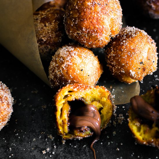 Nutella Stuffed Pumpkin Churros