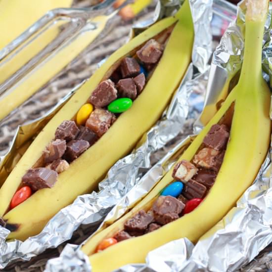 Candy Bar Banana Boats