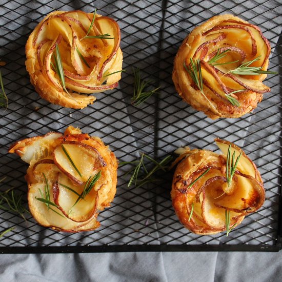 Potato Cheese Rose Tarts