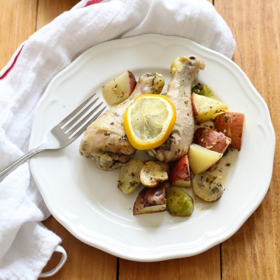 One Pan Oven Roasted Lemon Chicken