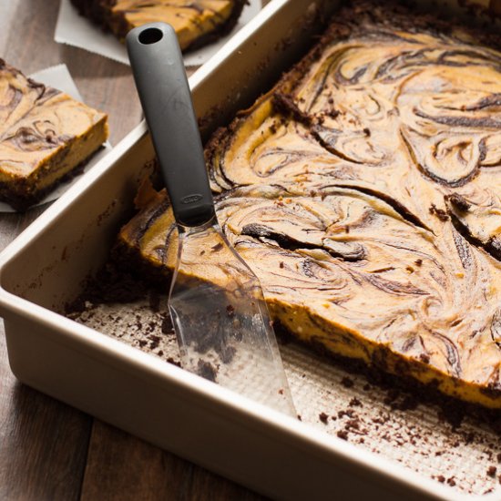 Pumpkin Cheesecake Swirl Brownies