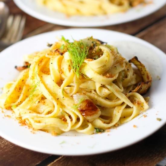 Fresh Linguini with Roasted Fennel