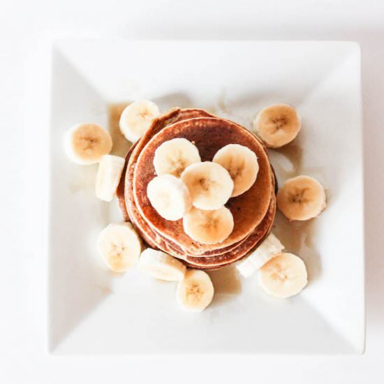 Chocolate Protein Banana Pancakes