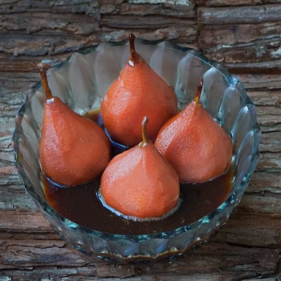 Poached Pears in Beer