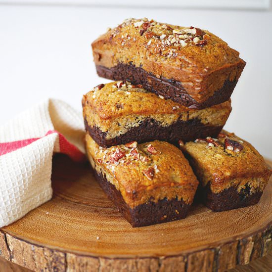 Mini Chocolate Bottom Banana Bread