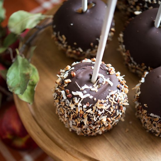 German Chocolate Caramel Apples