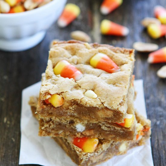 Peanut Butter Candy Corn Blondies