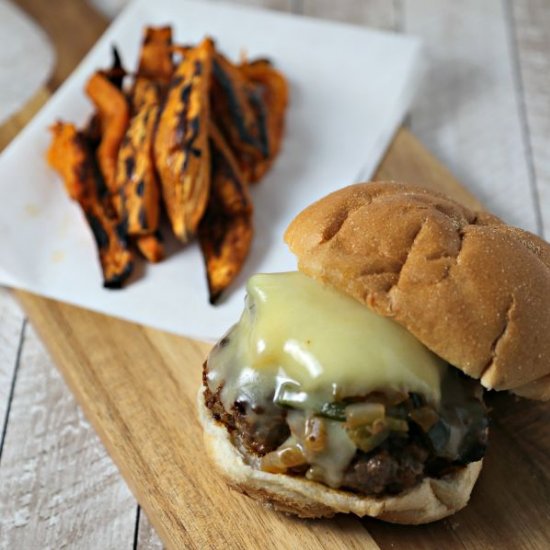 Queso Fundido Burger Poblano Rajas