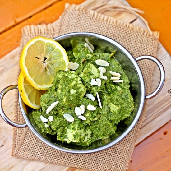 Light and Lively Saag Paneer (Tofu)