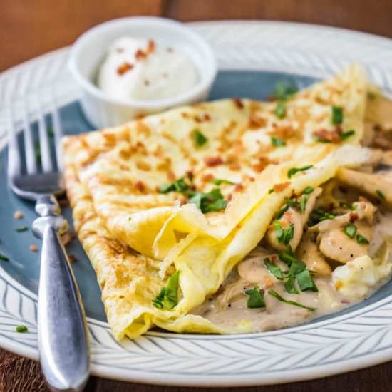 Creamy Chicken and Mushroom Crêpe