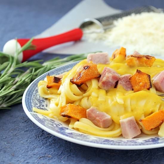 Butternut Squash Carbonara with Ham