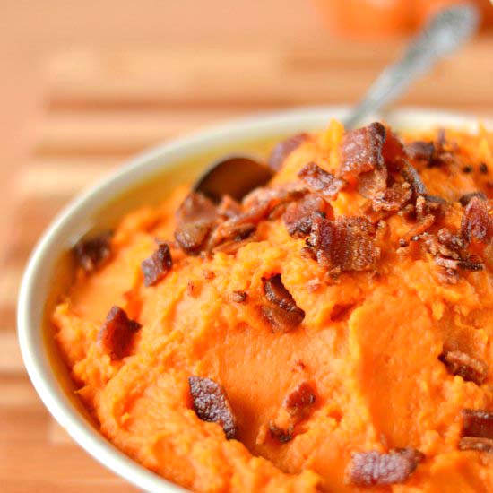 Mashed Sweet Potato with Bacon