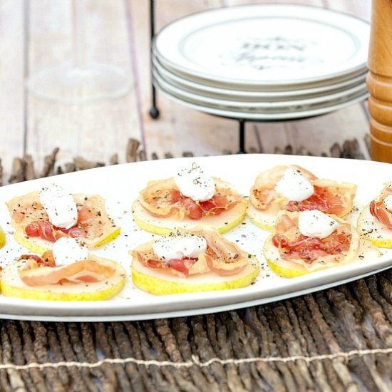 Pear Pancetta Goat Cheese Bites