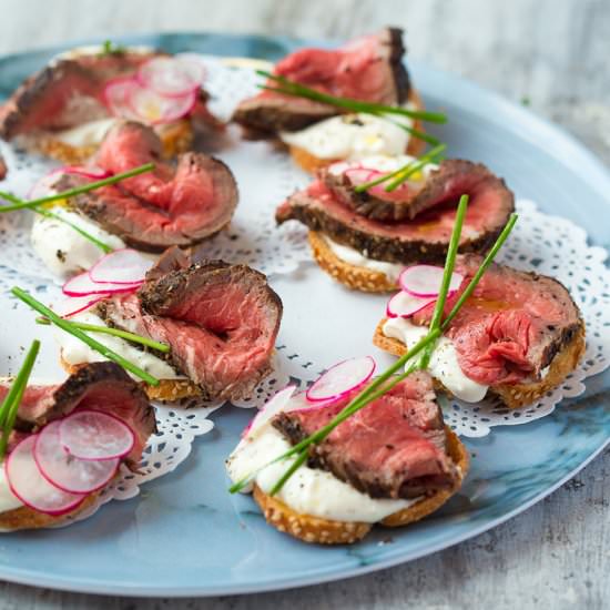 Beef and Horseradish Crostini